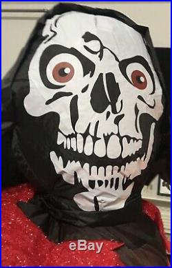 Gemmy Airblown Inflatable Animated Grim Reaper on Horse 7 Ft. Head Turns