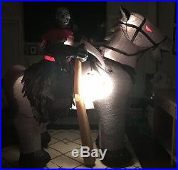 Gemmy Airblown Inflatable Animated Grim Reaper on Horse 7 Ft. Head Turns