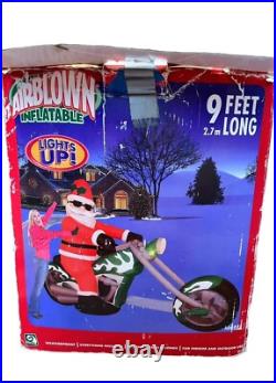 Gemmy Airblown Inflatable Christmas Santa Motorcycle Lighted Yard Decor 9ft