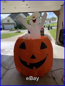 Gemmy Airblown Inflatable Halloween 6 Ghost Pumpkin Light Blow Up animated