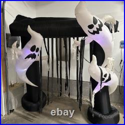 Gemmy Airblown Inflatable Halloween Ghost Archway. Changes colors 7 FT