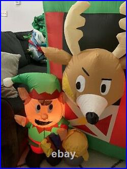 Gemmy Airblown Inflatable Prototype Reindeer Stall Elf Paint Fail 12 Ft