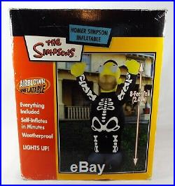 Gemmy Airblown Inflatable The Simpsons Homer Skeleton 8-Feet Tall Halloween