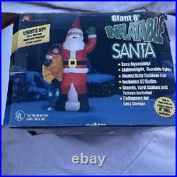 Gemmy Airblown Santa Claus Inflatable Christmas Lighted 8 Foot Vintage BRAND NEW