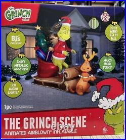 Gemmy Animated Grinch Sled Airblown Christmas Inflatable