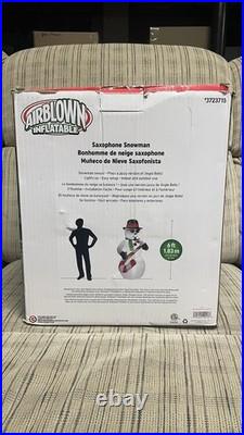 Gemmy Animated Saxophone Snowman With Sound Airblown Christmas Inflatable