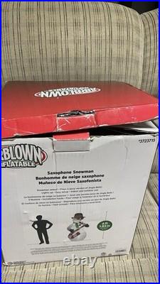 Gemmy Animated Saxophone Snowman With Sound Airblown Christmas Inflatable