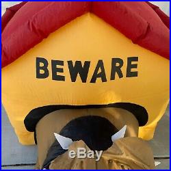 Gemmy Beware of Dog Light Up Inflatable Halloween Motion Moving Head Doghouse