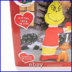 Gemmy Christmas Airblown Grinch Animated Inflatable 6 Ft Tall Santa Suit Max
