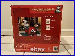 Gemmy Christmas Airblown Inflatable Charlie Brown & Snoopy Handcar Animated RARE