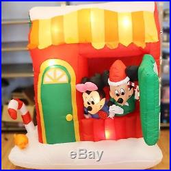 Gemmy Christmas Disney Airblown Inflatable Mickey Minnie Mouse in Candy Cottage