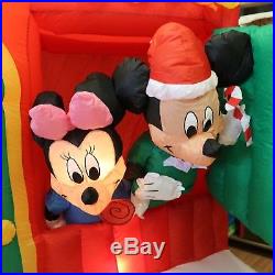 Gemmy Christmas Disney Airblown Inflatable Mickey Minnie Mouse in Candy Cottage