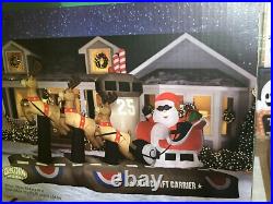 Gemmy Colossal 13' Deercraft Carrier Christmas Airblown Lighted Inflatable-NEW