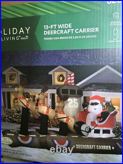Gemmy Colossal 13' Deercraft Carrier Christmas Airblown Lighted Inflatable-NEW