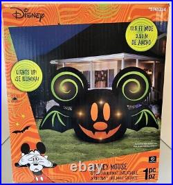 Gemmy Disney 1.5 ft Halloween Mickey Mouse Black Bat Head Inflatable NIB