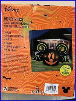 Gemmy Disney 1.5 ft Halloween Mickey Mouse Black Bat Head Inflatable NIB
