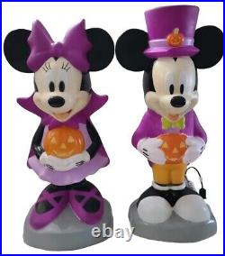 Gemmy Disney Mickey Mouse and Minnie Mouse Halloween Blow Mold Some Damage? A