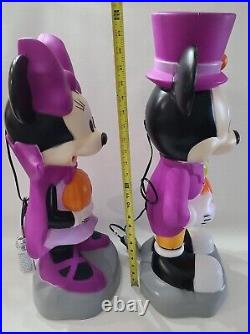 Gemmy Disney Mickey Mouse and Minnie Mouse Halloween Blow Mold Some Damage? A