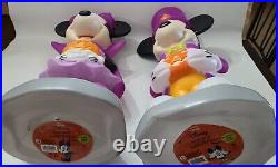 Gemmy Disney Mickey Mouse and Minnie Mouse Halloween Blow Mold Some Damage? A