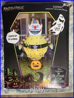 Gemmy Disney Nightmare Before Christmas Halloween Scary Clown 6' Inflatable