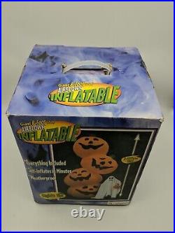 Gemmy Giant 8ft Airblown Inflatable Halloween Pumpkin Stack With Lights 2002