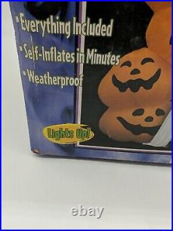 Gemmy Giant 8ft Airblown Inflatable Halloween Pumpkin Stack With Lights 2002