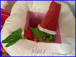 Gemmy Grinch With Max Chimney Animated 6ft Airblown Inflatable Light Up RareREAD