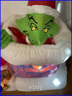 Gemmy Grinch With Max Chimney Animated 6ft Airblown Inflatable Light Up RareREAD