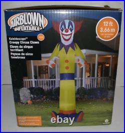 Gemmy Halloween Airblown Inflatable 12ft Kaleidoscope Creepy Circus Clown LED