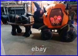 Gemmy Halloween Airblown Inflatable 15ft Grim Reaper with Horse & Pumpkin Carriage