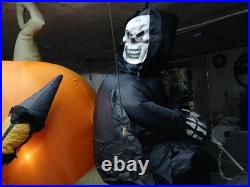 Gemmy Halloween Airblown Inflatable 15ft Grim Reaper with Horse & Pumpkin Carriage