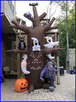 Gemmy Halloween Airblown Inflatable Light-show Tree Musical Blow Up Yard Decor