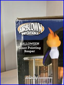 Gemmy Halloween Blow Up Inflatable 11' Giant Pointing Reaper With Torch Lights Up