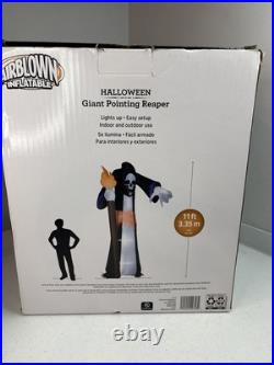 Gemmy Halloween Blow Up Inflatable 11' Giant Pointing Reaper With Torch Lights Up