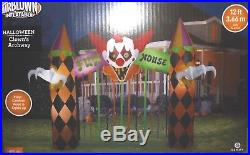 Gemmy Halloween Clown Arch with Scary Carnival Music and Lights 12 feet New