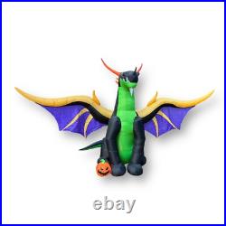 Gemmy Halloween Dragon Airblown Inflatable 13' W 11.5' H Black Purple Gold Green