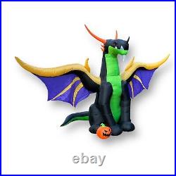 Gemmy Halloween Dragon Airblown Inflatable 13' W 11.5' H Black Purple Gold Green