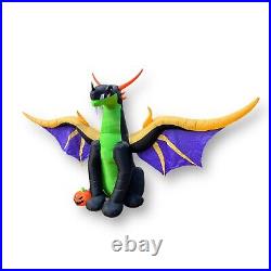 Gemmy Halloween Dragon Airblown Inflatable 13' W 11.5' H Black Purple Gold Green