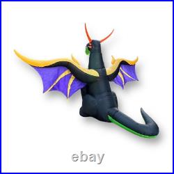 Gemmy Halloween Dragon Airblown Inflatable 13' W 11.5' H Black Purple Gold Green
