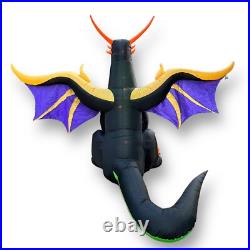 Gemmy Halloween Dragon Airblown Inflatable 13' W 11.5' H Black Purple Gold Green
