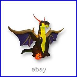 Gemmy Halloween Dragon Airblown Inflatable 13' W 11.5' H Black Purple Gold Green