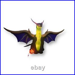 Gemmy Halloween Dragon Airblown Inflatable 13' W 11.5' H Black Purple Gold Green