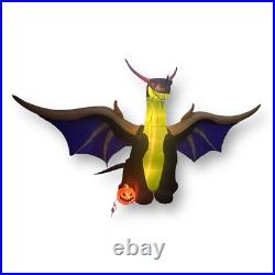 Gemmy Halloween Dragon Airblown Inflatable 13' W 11.5' H Black Purple Gold Green