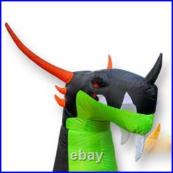 Gemmy Halloween Dragon Airblown Inflatable 13' W 11.5' H Black Purple Gold Green