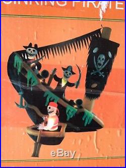 Gemmy Halloween Haunted Animated Sunken Pirate Ship 7.8 Ft Airblown Inflatable