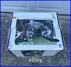 Gemmy Halloween Inflatable 10' Lighted Cemetery Gateway Scene 2008 NEEDS REPAIR