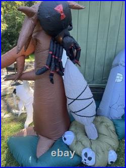 Gemmy Halloween Inflatable 10' Lighted Cemetery Gateway Scene 2008 NEEDS REPAIR