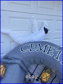 Gemmy Halloween Inflatable 10' Lighted Cemetery Gateway Scene 2008 NEEDS REPAIR