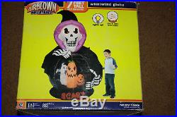 Gemmy Halloween Inflatable Airblown Whirlwind Globe 7' Tall reaper Skeleton