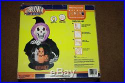 Gemmy Halloween Inflatable Airblown Whirlwind Globe 7' Tall reaper Skeleton